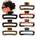 5 Inch Large Hair Claw Clips, No Slip Matte & Glossy Unbreakable Square XL Hair Clips for WomenThick Long Curly Hair, 7 Pack