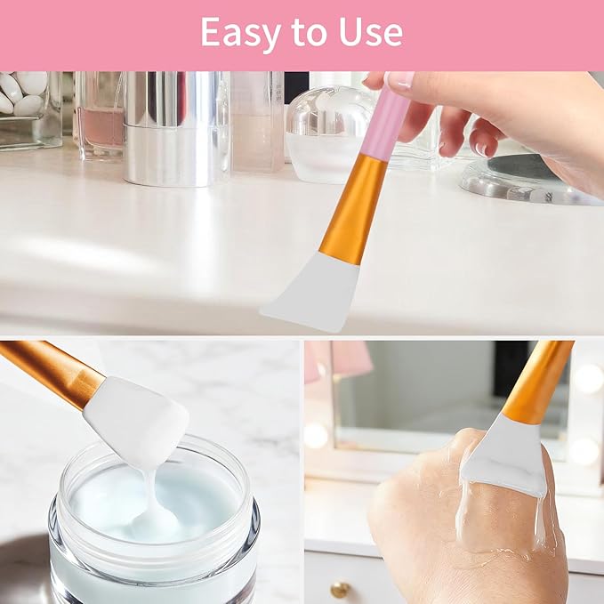 4 Pcs Silicone Face Mask Applicators, Flexible Facial Mud Masks Applicator, Face Scrubber,Supplies Tool for Applying Facial Mask,Sleeping Mask,Clay Mask,Body Lotion