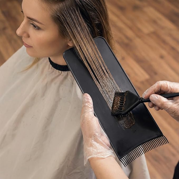 2Pcs Balayage Board & Dye Brush Kit, Balayage Highlighting Board and Black Hair Dye Comb, Professional Hair Highlighting Kit for Women Men All Types Hairstylist Accessories