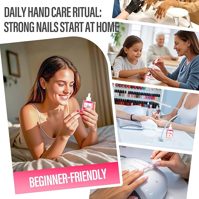 CHUCHU Nail Cuticle Oil Strengthener - Pomegranate Scent Repair Growth Moisturizing Treatment - Natural Jojoba Vitamin B & E for Dry Cracked Nails