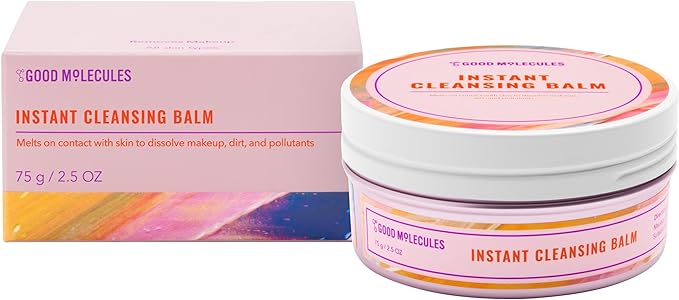 Good Molecules Instant Cleansing Balm – Makeup Remover Balm with Sea Buckthorn and Shea Butter - Residue-Free, Fragrance-Free, Vegan Face Cleanser, 2.5 oz.