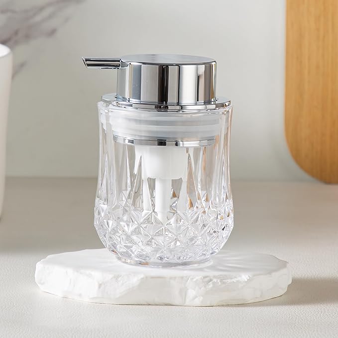 soap Dispenser (Foam-Clear/Silver -1PACK)