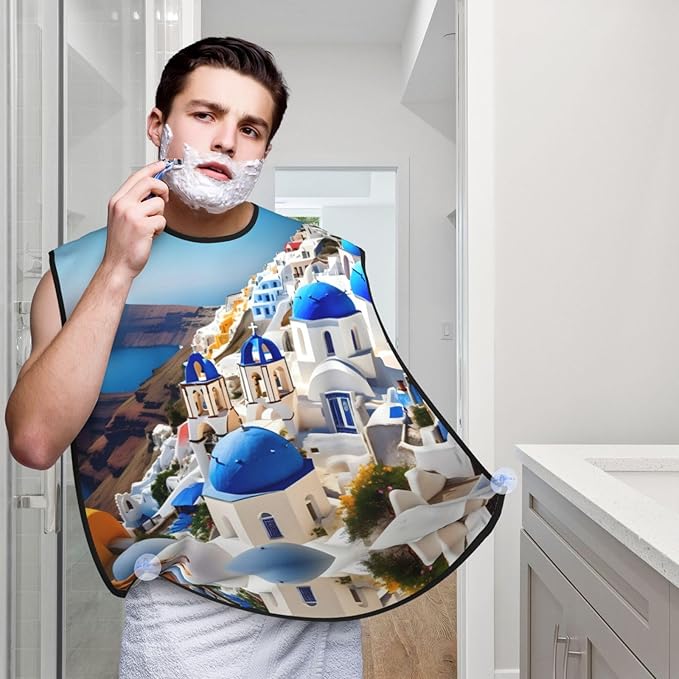Abstract Paint Splashes Print Beard Bib Shaving Apron, Beard Hair Trimming Cape Gift For Dad