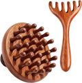 2Pcs Bamboo Scalp Massager Set, Wooden Scalp Massager, Hair Massager Scalp Suitable for Head Relaxation and Hair Care