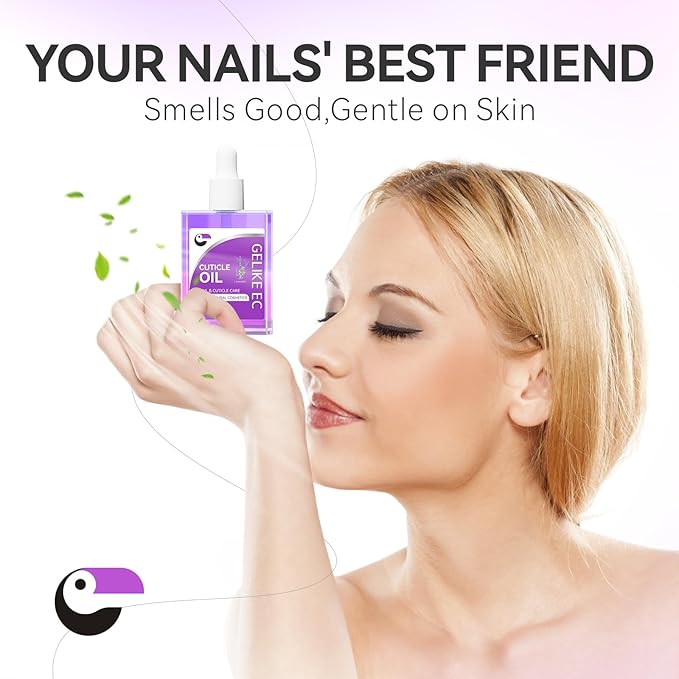 gelike ec Cuticle Repair Oil for Damaged Nails Lavender Smells Nail Treatment for Growth and Strengthen - Growth Oil Quick Dry Nail Care Moisturize Weak Thin Salon and Home 15ML LARGE CAPACITY