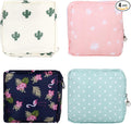 4Pcs Sanitary Napkin Storage Bag, Portable Period Bag for Teen Girls Woman, Pad Pouch Tampon for Purse, Reusable Zipper Period Pouches for Teen School Office Travel Feminine Care Organizer, Flamingo