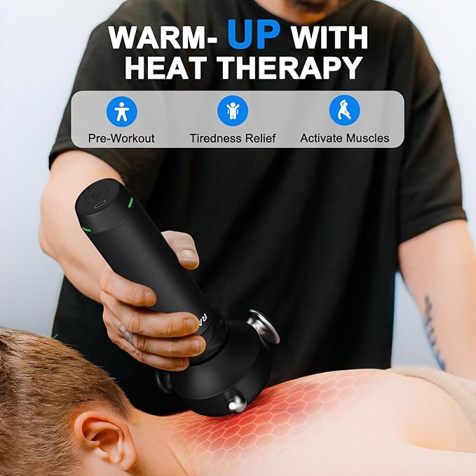 Pro Max Vibration Therapy Massage Gun, 6500RPM Handheld Deep Tissue Muscle Massager, Fascia Release Massage & Sensitive Areas & Full Body Pain Relief – Gifts for Men & Women