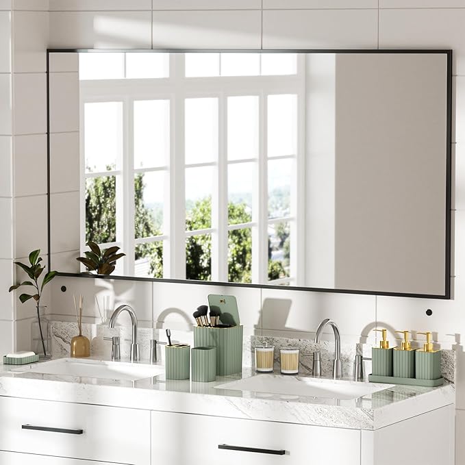 Bathroom Accessory Set - Sage Green Bathroom Set, 12PC Bathroom Accessories Set, Mini Trash Can, Toilet Brush, Trash Can & Soap Dispenser