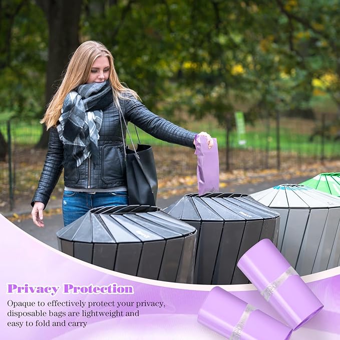 Fulmoon 300pcs Sanitary Napkin Disposal Bag Disposable Sanitary Bag Personal Care Disposal for Tampons Trash Bags period Tampon Bags for Women Privacy Handling Sack Diaper Sack(Purple)