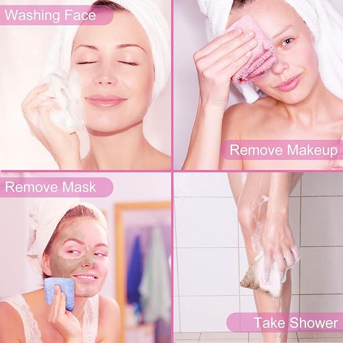 Syhood 12 Pieces Face Wash Cloth 12 x 12 in Makeup Remover Cloths Towel Coral Velvet Facial Microfiber Soft Fast Drying Facial Cleansing Towel for Face(Assorted Color)