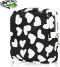 Desing Wish Portable Period Bag for Teen Pads, Napkins, Small Tampons - Sanitary Storage Bag, First Period Gifts for Teen Girls (Hearts)