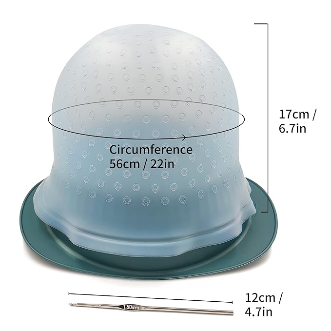 Highlight Caps with Pre Cut Holes Silicone Hair Highlighting Cap for Highlighting Hair Dye Cap No Leakage Reusable Highlighting Cap Dye Cap Pre Pierced (Blue)