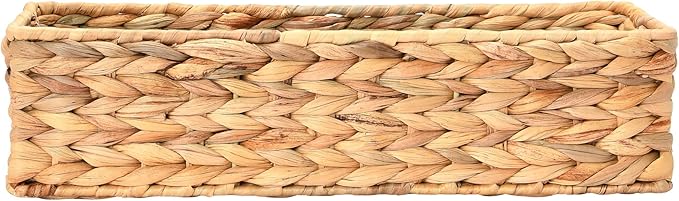 Household Essentials Water Hyacinth Rectangular Storage Basket, Natural