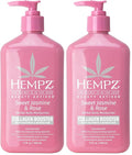Hempz Sweet Jasmine & Rose Herbal Body Moisturizer for Women,17 Fl. oz. - Moisturizing Lotion with 100% Pure Hemp Seed Oil,Collagen,Shea Butter - Hydrating Vegan Lotion for Dry Skin,(Pack of 2)
