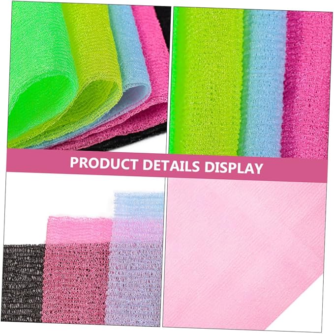 5pcs Exfoliating Back Scrubber for Shower Strap Bathing Body Washer for Improved Skin Health Convenient Hanging Design Color Random