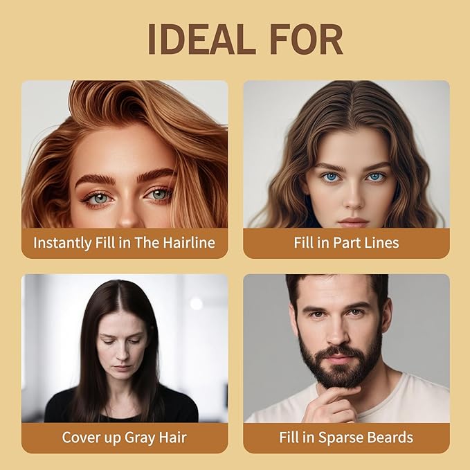 Hairline Powder (Medium Brown) - Instantly Cover Gray Roots, Hair Touch-Up, Hair Color Shadow for Thin Hair