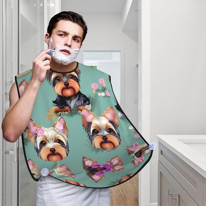 Jellyfish Pattern Print Beard Bib Shaving Apron, Beard Hair Trimming Cape Gift For Dad