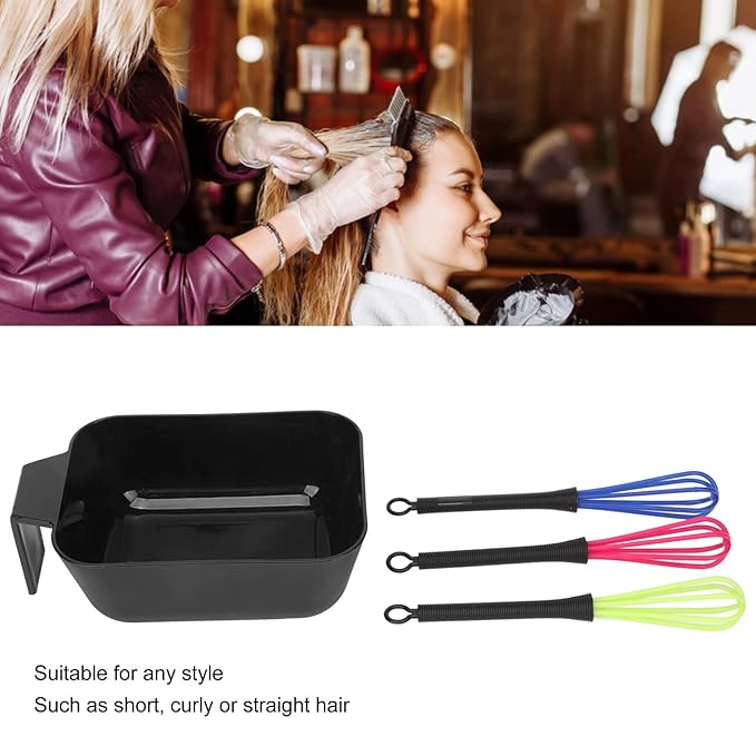 Hair Tinting Bowl Color Mixing Kit Include 1 X Hair Tinting Bowl and 3 X Mixer Hair Tinting Whisk