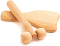 tuuli Body and Face Roller, Multi-Functional Wooden Massage Roller, Helps Ease Muscle Tension and Support Skin Health, Natural Face Massage Tools, Set of 2 (2 Piece Set C)