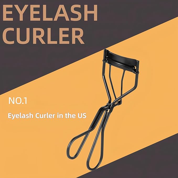 Professional Eyelash Curler with Lash Comb – Award-Winning Design – Pinch-Free, Effortless Curl for a Lash-Lift Effect in Seconds, Perfect for Home or Travel, Grey Black