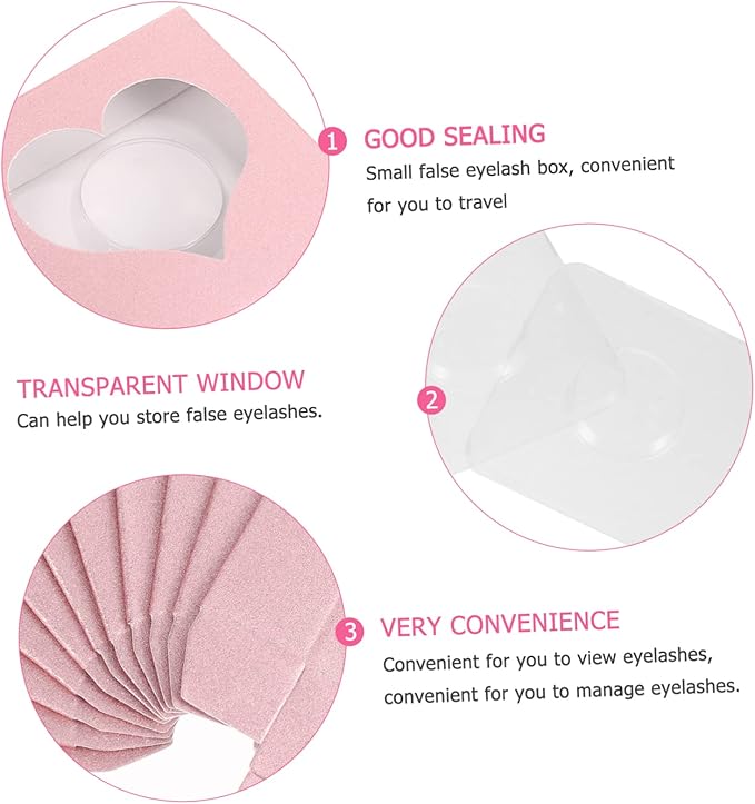 Beaupretty 50pcs Empty False Eyelash Organizer Case Glitter Design for Easy Storage for Makeup Artists and Beauty Enthusiasts