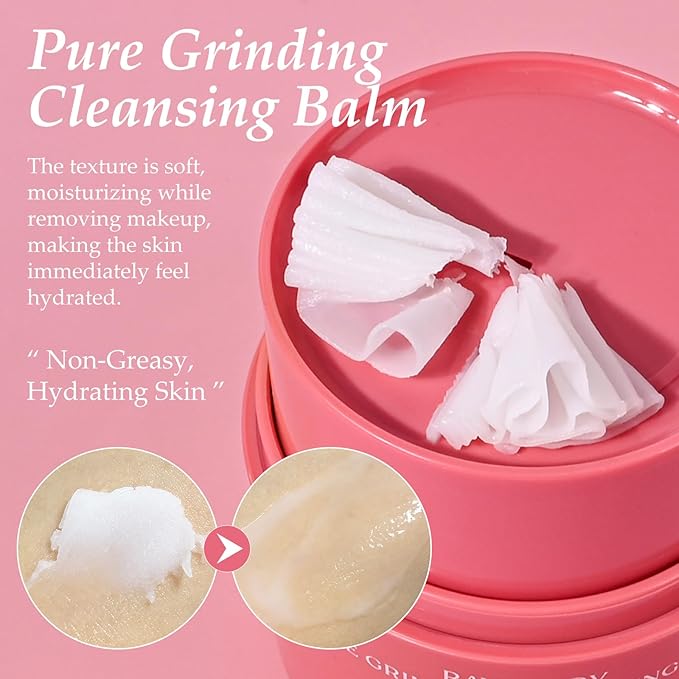 KYDA Pure Plants Grinding Cleansing Balm, One Step Makeup Cleansing Oil with Centella, Non-Greasy Sorbet Texture, Nourishing Make Up Remover Balm, Vegan Skin Care for All Skin Types, 1.69 Fl Oz