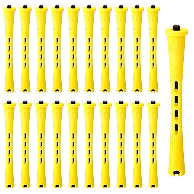 60 Pcs Perm Rods for Long Hair, Cold Wave Perm Rods Set for Women's Long & Short Plastic Curling Rollers for Hair Curling and DIY Hairdressing Styling Tool（0.28 x 3.22 inches）