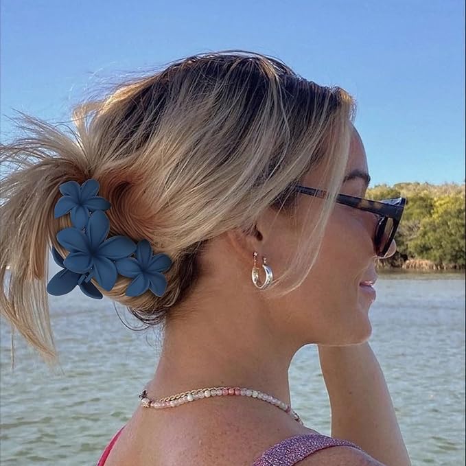 Flower Hair Clips for Women 4PCS Matte Flower Claw Clips Non-slip Cute Claws for Thick Thin Hair Strong Hold Fashion Accessories for Women Girls