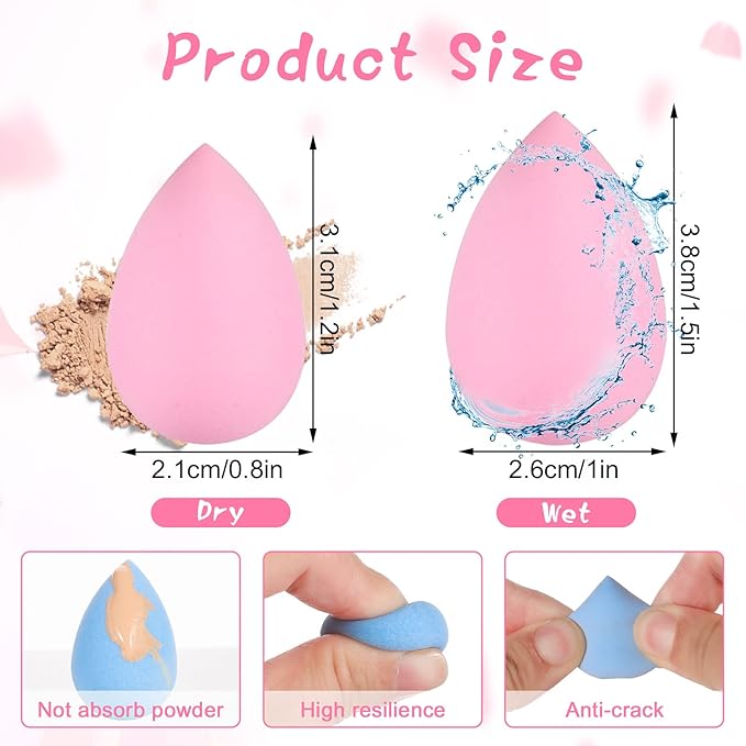 40Pcs Mini Makeup Sponge Multi Colored Beauty Sponges Professional Foundation Sponge Super Soft Facial Makeup Tools for Foundation, Powder, Liquid