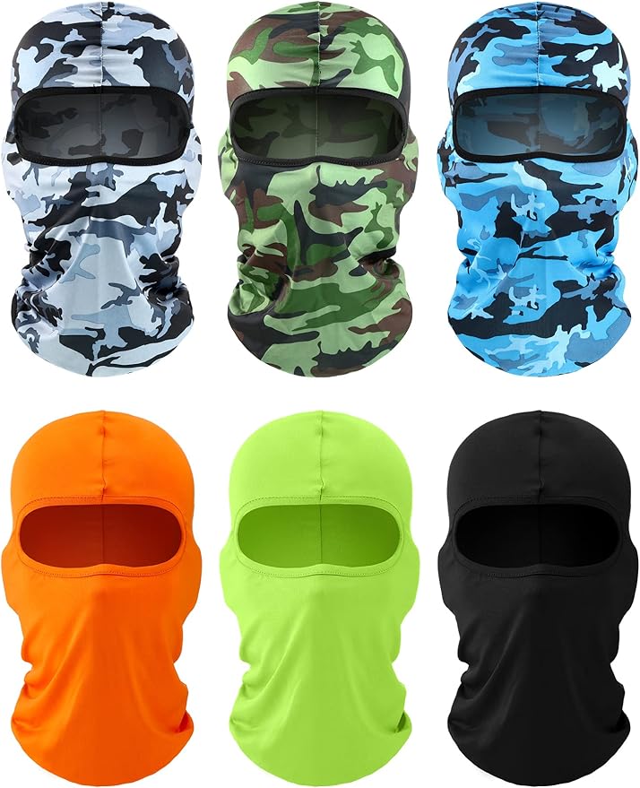 SATINIOR 6 Pcs Ski Mask Cover Balaclava Full Face Mask Summer Face Cover UV Windproof Balaclava for Men Women Outdoor Sports