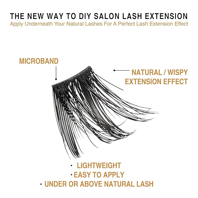 VLuxe Extended False Eyelashes Faux Mink Featherlight Reusable Artificial Eyelashes Multipack Lash Clusters