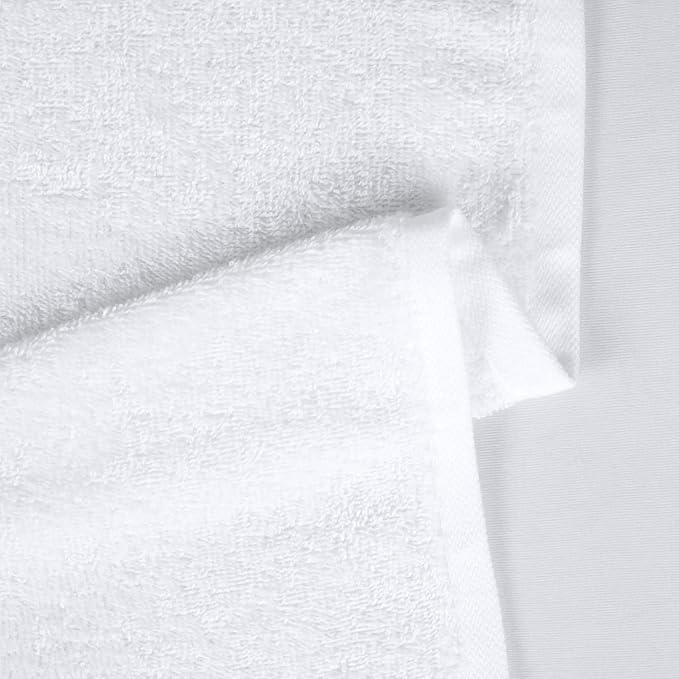Amazon Basics Soft and Thick Cotton Hand Towels for Bath, Kitchen, Gym, 16 x 26 in, White, 12-Pack