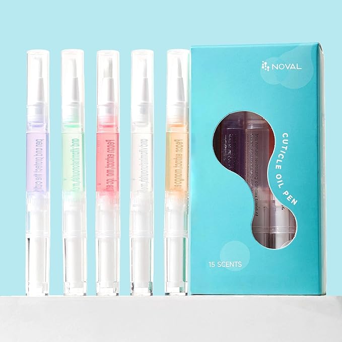 NOVAL Cuticle Oil Pen Set - 15 Scented Cuticle Oil Pens for Healthy, Strong Nails - Bulk Pack for Nail Salon - Nourishing, Travel-Friendly, Perfect for Home Use
