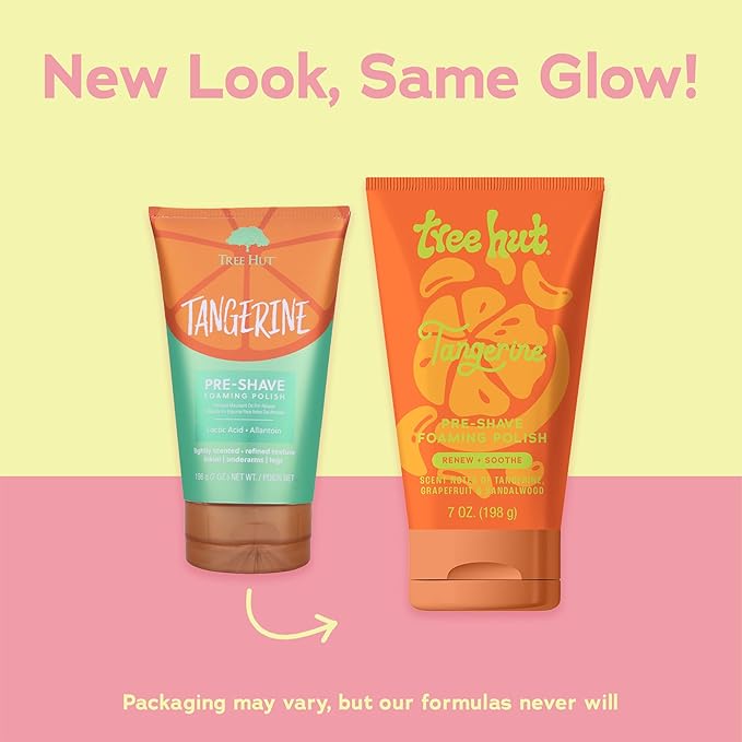 Tree Hut Tangerine Shave Prep Polish | Gently Soothe & Prep Skin for an Even Closer Shave | Exfoliating Shave Essential | 7 fl oz.