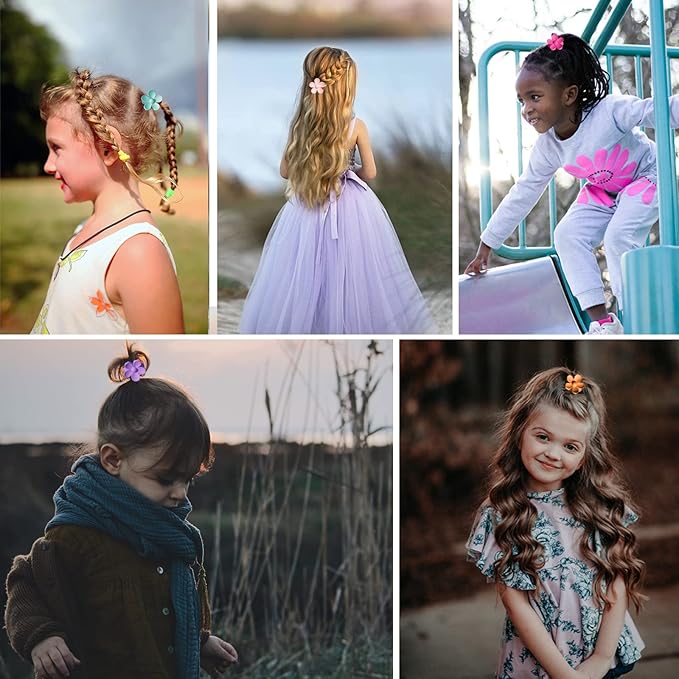 12 Pack Small Flower Hair Claw Clips for Kids Girls, Tiny Hair Clips for Thin Thick Hair,1.37 Inch Mini Jaw Clips Strong Hold Non Slip Hair Accessories Clamps for Women-12 Colors