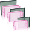6 Pieces Mesh Makeup Bags Mesh Cosmetic Bag Portable Travel Organizing Zipper Pouch Toiletries Makeup Pouches for Home Office Travel Accessories