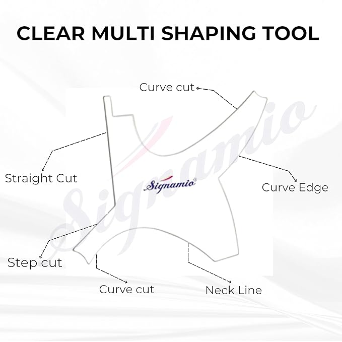 SIGNAMIO® All In One Multipurpose Clear Shaper - Beard Shaper Kit - Premium Shaping Tool - 100% Clear | Many Styles - The Ultimate Beard/Hair Lineup - Pack-1