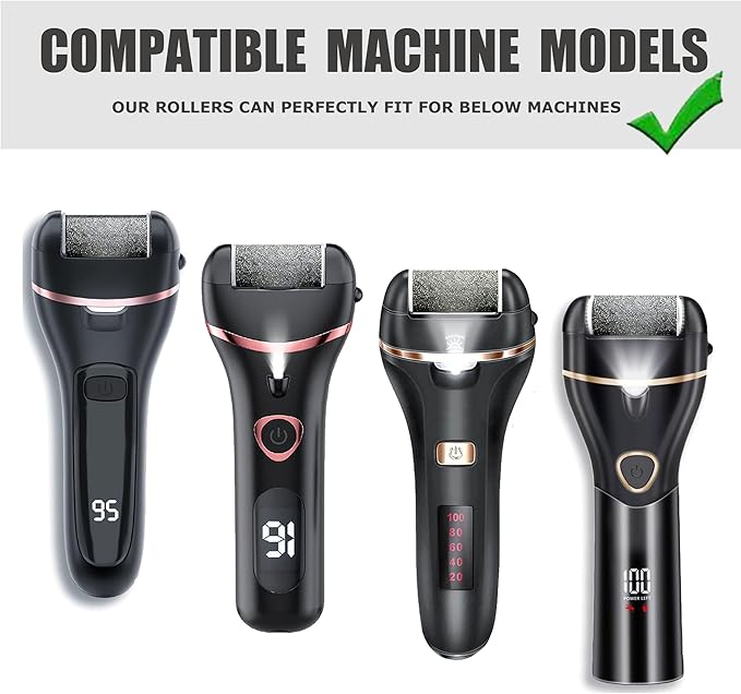 12 Pack Different Coarse Replacement Roller Heads for Electric Callus Remover for Feet Pedicure Tools Foot File Pedicure Kit Refill Rollers for Cracked Heels and Dead Skin