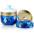Body Powder Case with Powder Puff Powder Container Tea Canister for Baby and Adult Body Talcum Powder Tea Box (Colorful Flower)