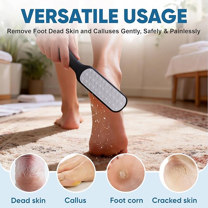 3 Pack Foot Files Callus Remover, Stainless Steel Foot Rasp and Foot Scrubber, Professional Pedicure Tools for Dead Skin, Hard Skin and Calluses Removal