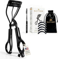 Eyelash Curler - Precision Lash Lift in Seconds with 5 Replacement Pads, Eyebrow Brush & Satin Travel Bag - Gentle & Safe, Stainless Steel for Perfect Extra Curls - Gift Idea (Extra Curl)