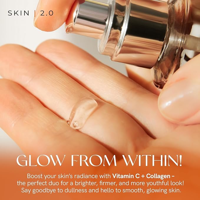 Vitamin C Serum with Collagen - Anti-Aging & Dark Spot Remover - Dermatologist Tested Korean Skincare for Brightening & Acne - Clean Beauty, Cruelty-Free, All Skin Types - 1.69oz (2-Pack)