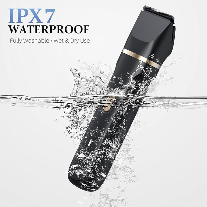 5-in-1 Bikini Trimmer for Women, IPX7 Waterproof Electric Razors Shaver, Cordless Body Hair Trimmer, Facial & Pubic Hair Removal, Ceramic Blade (Black)