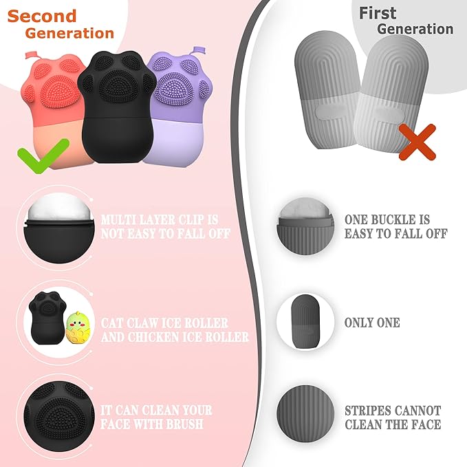 Ice Face Roller Massager Enhance the Glow, Ice Roller for Eyes and Neck Naturally Conditioning and Skin Care, Reusable Massage Silicone Ice Mold