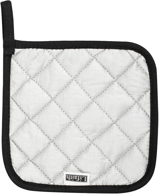 6 Pack Potholders Kitchen Pot Holders Set,Cotton Pot Holders for Kitchen 7 inch hot Pads,Heat Resistant Hot Pads for Cooking and Baking Black