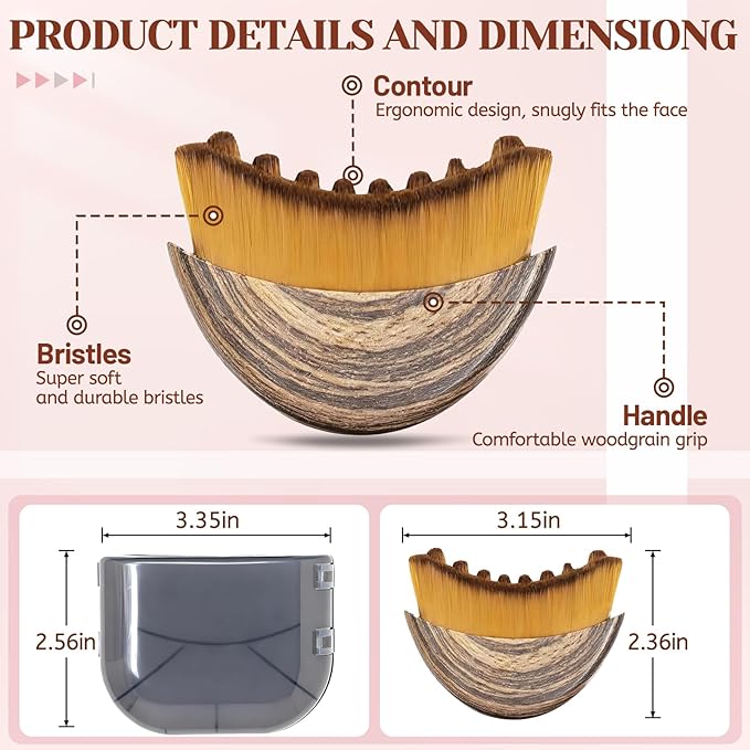 Lymphatic Contour Face Brush,Lymphatic Drainage Massager for Sculpting,Soft & Gentle Bristles Suitable for All Skin Types,Portable Ergonomic Gua Sha Brush with Travel Case