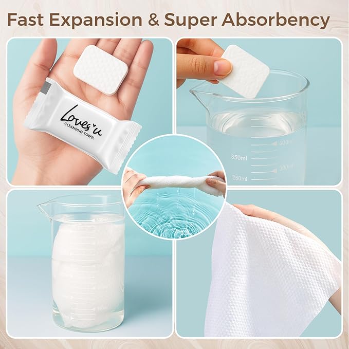 80 PCS Compressed Towel Tablets, Soft Thickened Disposable Washcloths for Travel, Portable Compressed Face Towels 11.8x9.4in Cotton Disposable Face Towels for Traveling Beauty Home