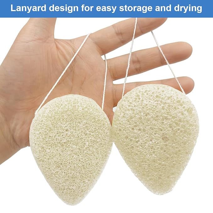 White Facial Cleansing Sponge 4-Pack with Box | SourceTon Soft Plant-Based Face Scrubber Exfoliator | Gentle Facial Sponge for Deep Pore Cleansing & Daily Exfoliating Pads for All Skin Types