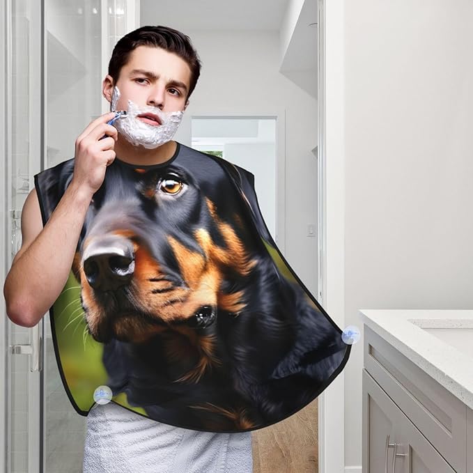 Rabbit Background Print Beard Bib Shaving Apron, Beard Hair Trimming Cape Gift For Dad