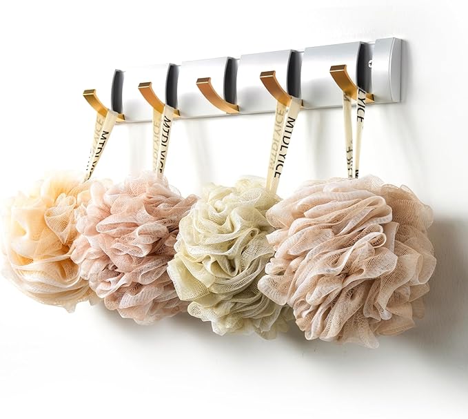 Loofah Sponge, XL Large Loofah 75g 4 Pack, Bath Sponge Soft Mesh Shower, Body Scrubber, Loofah for Men, Bath Accessories Body wash Foaming (Beige)